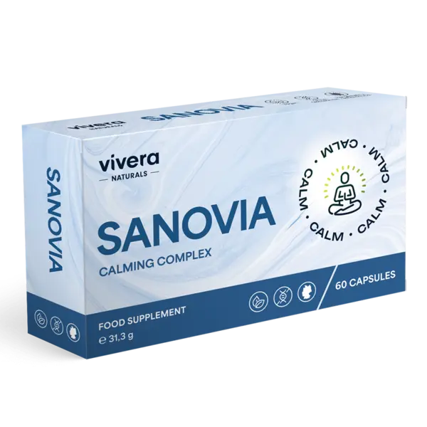 Vivera Sanovia Kapseln gegen Stress, für Ruhe und emotionales Wohlbefinden (60 Kapseln)